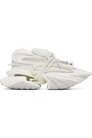 Balmain White Leather Unicorn Low-Top Sneakers