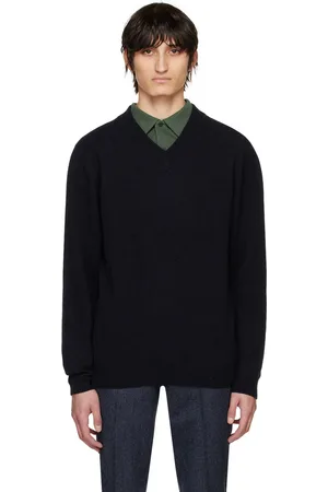 Sunspel Navy V‑Neck Sweater
