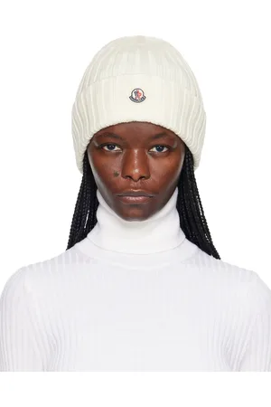 Moncler White Patch Beanie