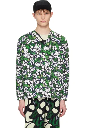 Issey Miyake Green Printed Shirt