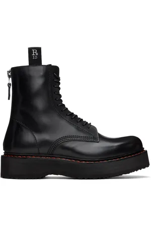 R13 Black Single Stack Boots