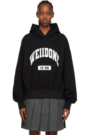 We11 Done Black Old School Campus Hoodie