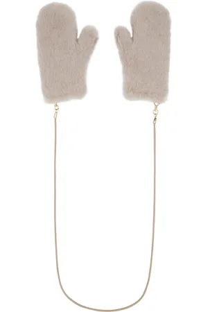 Max Mara Off-White Ombrato Mittens