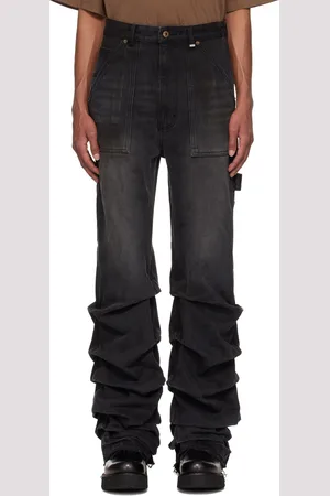 We11 Done Black Wrinkled Jeans