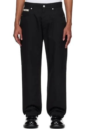 Moschino Black Cotton Nylon Cloth Trousers