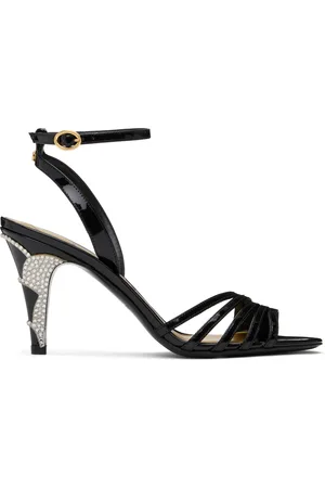 VALENTINO GARAVANI Black Ladycrush Patent Leather Heeled Sandals