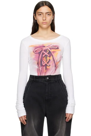We11 Done White Printed Long Sleeve T-Shirt