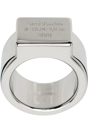 Acne Studios Silver Logo Engraved Ring