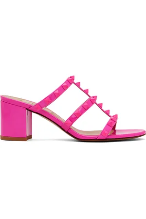 VALENTINO GARAVANI Pink Rockstud Heeled Sandals