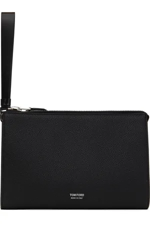 Tom Ford Black Soft Grain Leather Mini Flat Pouch