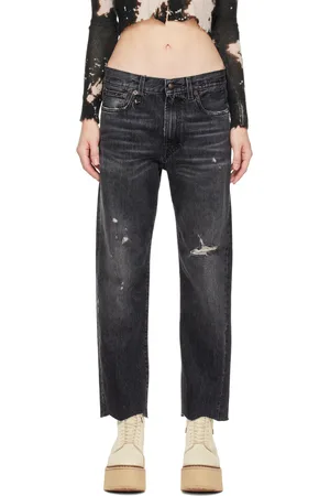 R13 Black Classic Boyfriend Jeans