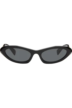 Miu Miu Black Pointed Cat Eye Acetate Sunglasses