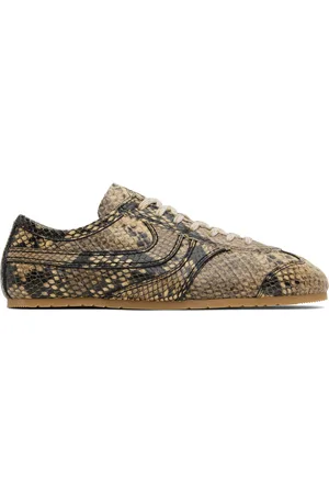 DRIES VAN NOTEN Beige Leather Sneakers