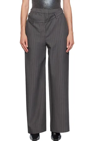 Acne Studios Gray Deconstructed Pinstripe Trousers