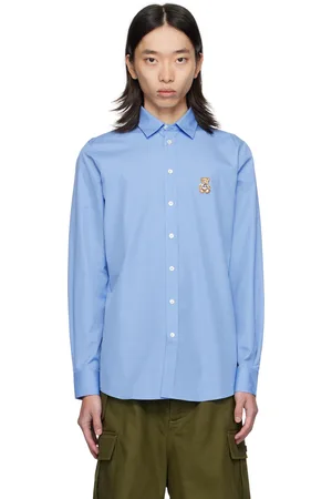 Moschino Blue Teddy Patch Shirt