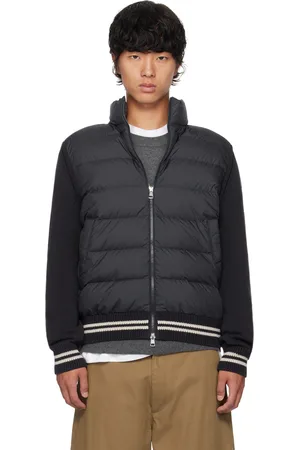 Moncler Navy Paneled Down Cardigan