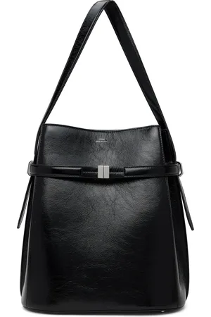 Totême Black Belted Naplack Leather Bucket Bag