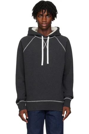 Sunspel Gray Contrast Stitching Hoodie