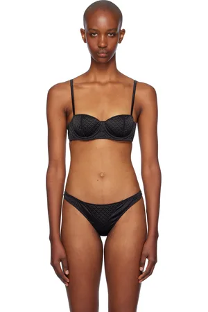 FLEUR DU MAL Black Quilted Luxe Balconette Bra