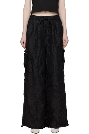 lesugiatelier Black Crinkle Trousers