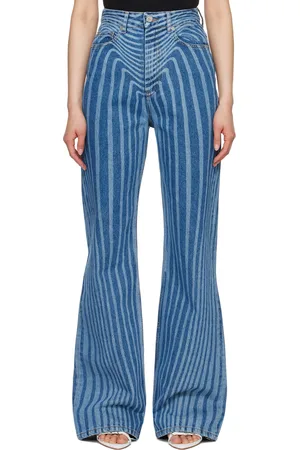 Jean Paul Gaultier Blue Laser Printed Jeans