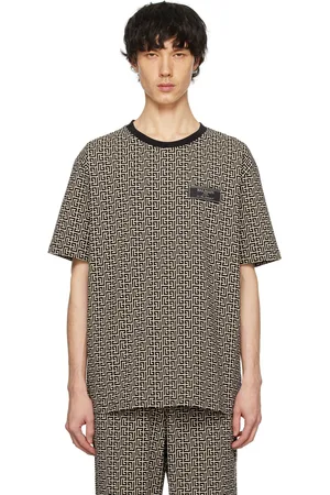 Balmain Black & Off-White Monogram T-Shirt
