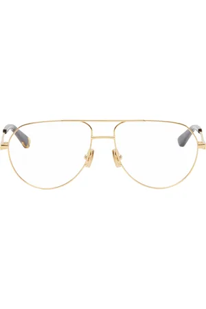 Bottega Veneta Gold Aviator Glasses
