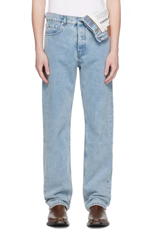 Y / PROJECT Blue Asymmetric Waist Jeans