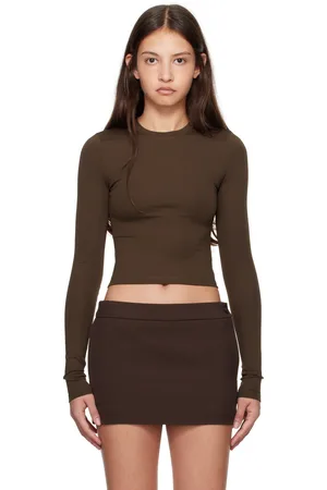 WARDROBE.NYC Brown Opaque Long Sleeve T-shirt