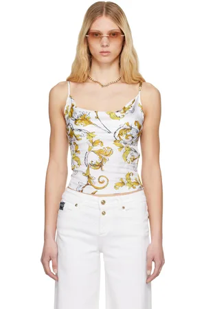 VERSACE White Outline Barocco Camisole