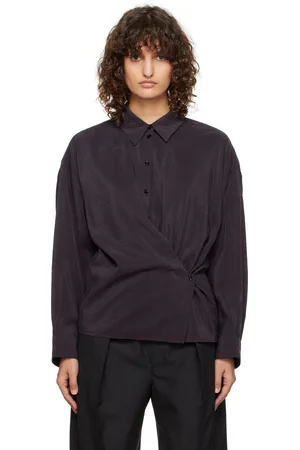 LEMAIRE Navy Straight Collar Twisted Shirt