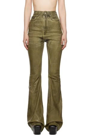 Rick Owens Green Porterville Bolan Bootcut Jeans
