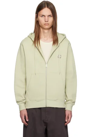 Maison Kitsuné Khaki Bold Fox Head Zipped Hoodie