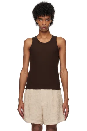 Tonywack Brown Super Fine Wool Ribbed Tank Top
