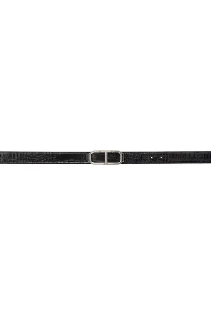 Tom Ford Black Croc Stadium Reversible Belt