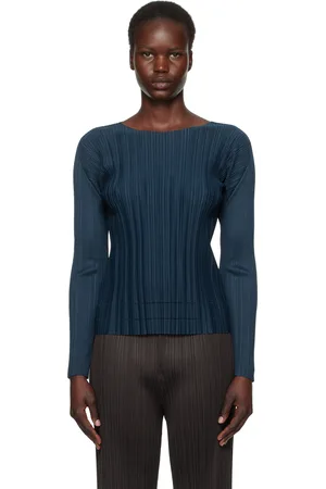 PLEATS PLEASE ISSEY MIYAKE Navy Soft Pleats Top