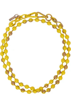 We11 Done Yellow & Bronze Colored Ball Chain Necklace