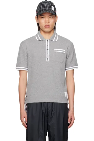 Thom Browne Gray Striped Polo