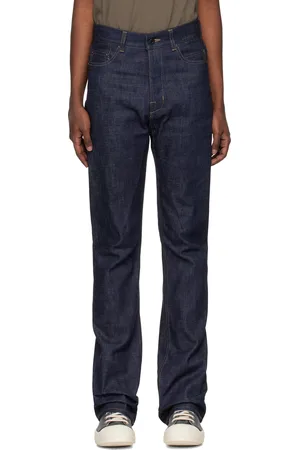 Rick Owens Navy Porterville Jim Cut Jeans