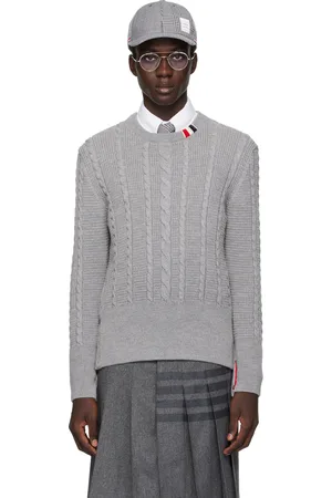 Thom Browne Gray Crewneck Sweater