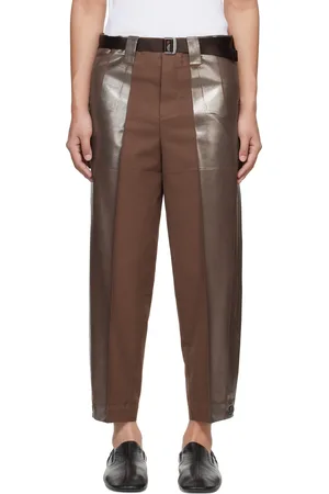 Issey Miyake Brown Tucked Foil Trousers