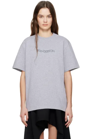 J.W.Anderson Gray Flocked Logo T-shirt