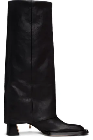 Miista Black Bellamy Fold Over Tall Boots