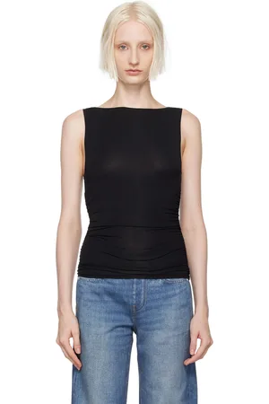 RAG&BONE Black Luca Shirred Tank Top
