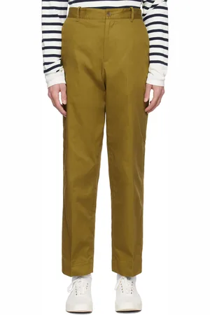 Maison Kitsuné Khaki Embroidered Trousers