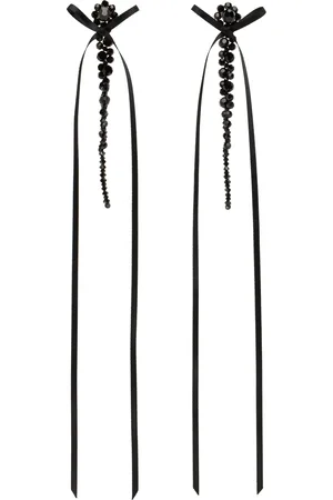 Simone Rocha Black Bow Ribbon Drip Earrings