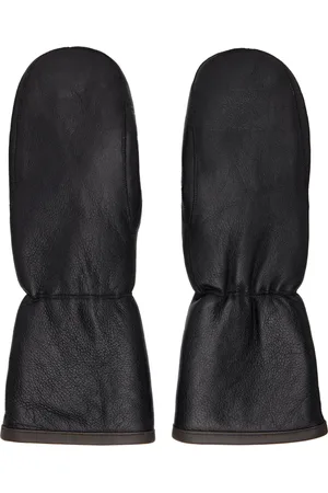 YVES SALOMON Black Curly Merino Mittens