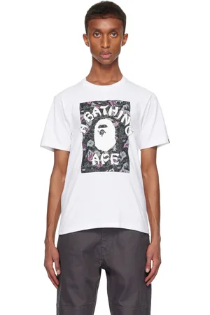 BAPE White & Black Japanese Tattoo Camo On College T-shirt