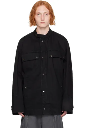 DRIES VAN NOTEN Black Press-Stud Denim Jacket