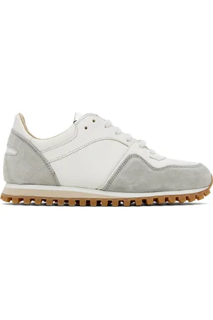 Spalwart White & Gray Marathon Trail Low Sneakers